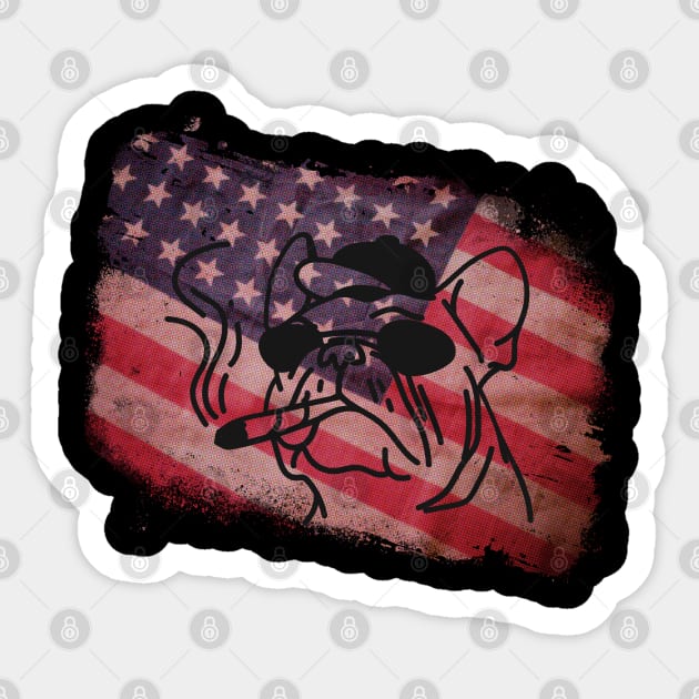 Best Dog Dad Ever American Flag Sticker by Pixel Threads 